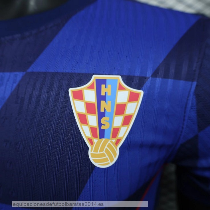 Nuevo 2ª Jugadores Camiseta Croacia 2024 Azul Baratas